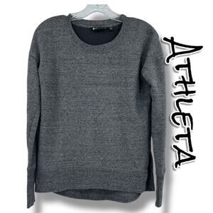 Athleta Coaster Luxe Sweatshirt Charcoal Gray Cozy Relaxed Womens Size XXS